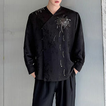 Load image into Gallery viewer, Fireworks Embroidered Jacquard Long-sleeved Shirt
