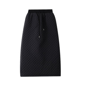 Loose Casual Retro Diamond Quilted Skirt