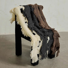 Load image into Gallery viewer, Distressed Hole Tassel Scarf
