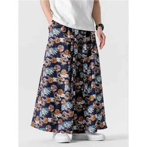 Straight Culottes, Loose Printed Trousers