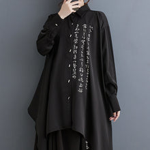 Load image into Gallery viewer, Loose Calligraphy Print Shirt Irregular Wide Leg Culottes

