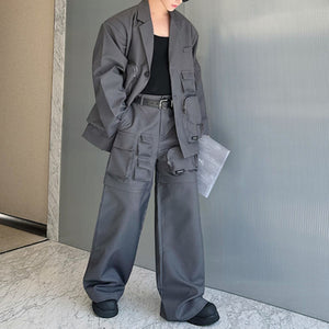 Multi-pocket Detachable Cargo Pants Suit