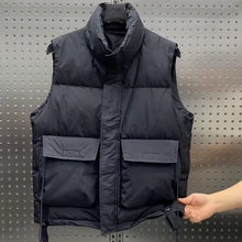 Load image into Gallery viewer, Black WorkwearLoose Zipper Down Vest
