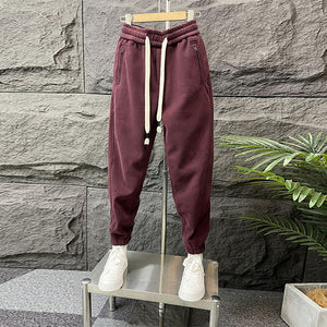 Solid Color Sports Sweatpants Cuffed Casual Loose Harem Pants