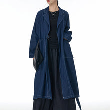 Load image into Gallery viewer, Oversized Loose Denim Long Trench Coat
