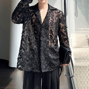 Thin Cutout Sequin Long Sleeve Shirt