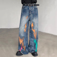 Load image into Gallery viewer, Painted Straight Denim Casual Pants
