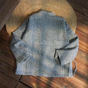 Striped Casual Vintage Loose Jacket