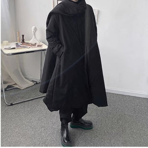 Loose Knee-Length Cotton Coat