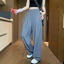 Load image into Gallery viewer, Solid Pleated Ice Silk Thin Loose Trousers
