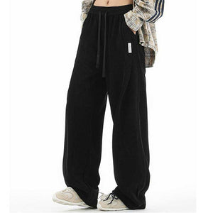 Loose Casual High-density Twill High-waist Drape Wide-leg Pants