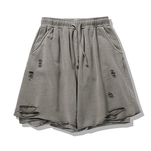 Layered Distressed Track Shorts