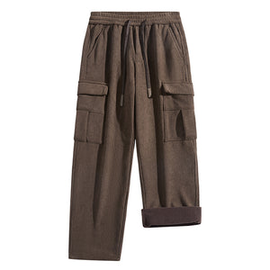 Corduroy Plus Velvet Thickened Large Pocket Pants