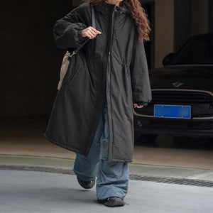 Casual Hooded Cotton Loose-fitting Long Coat