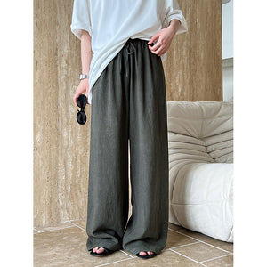 Drawstring Casual Wide-leg Pants