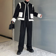 Load image into Gallery viewer, Black and White Contrast Leather Jacket
