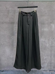 Retro Deconstructed Windbreaker Irregular Cardigan Elastic Waist Wide Leg Pants