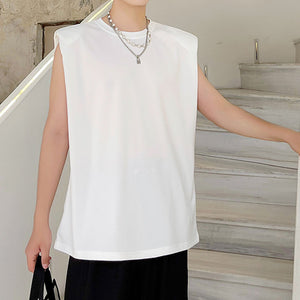 Shoulder Pads Sleeveless T-shirt