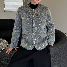 Load image into Gallery viewer, Sequined Padded Shoulder Single-breasted Jacket
