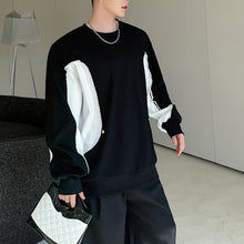 Load image into Gallery viewer, Black and White Contrast Chain Casual Sweatshirt
