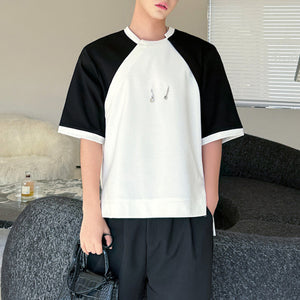 Black and White Contrast Casual T-shirt