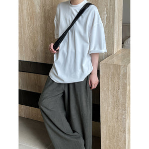 Drawstring Casual Wide-leg Pants