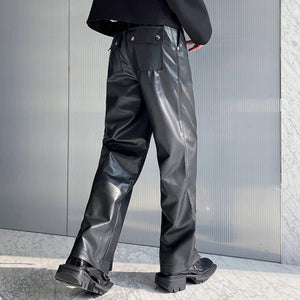 Punk PU Leather Motorcycle Pants