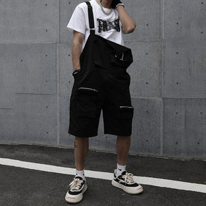 Summer Retro Multi-pocket Overalls