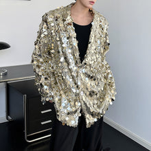 Load image into Gallery viewer, Sequined Reflective Stage Costume Sequins Blazer
