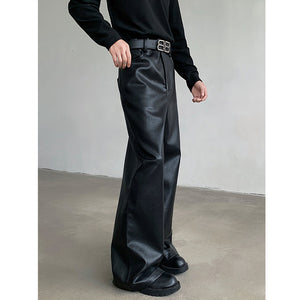 Retro PU Leather Casual Slim Leather Pants