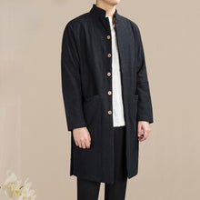 Load image into Gallery viewer, Mid-length Cotton Linen Retro Trench Coat
