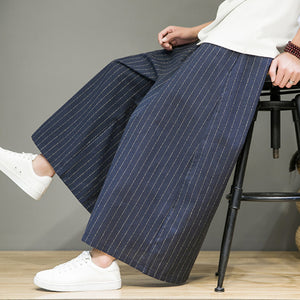 Vintage Striped Straight Wide Leg Pants