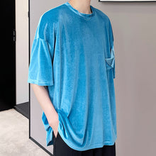 Load image into Gallery viewer, Velvet Solid Half Sleeve T-Shirt
