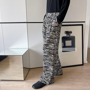 Wide-leg Tiger Print Loose Straight Suit Trousers