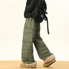 Load image into Gallery viewer, Multi-pocket Lamb Wool Cotton Plus Velvet Thickened Wide-leg Pants
