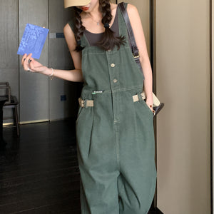 Denim Casual Wide-Leg Overalls