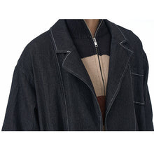 Load image into Gallery viewer, Oversized Loose Denim Long Trench Coat
