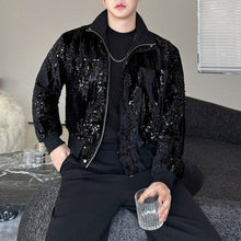 Load image into Gallery viewer, Sequined Stand Collar Anti-Wrinkle Jacket
