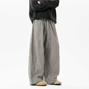 Vertical Striped Loose Straight Pants