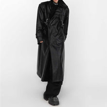 Load image into Gallery viewer, Leather Metal Button Double-layered Coat
