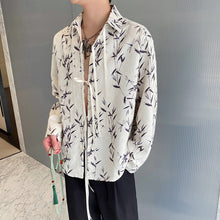 Load image into Gallery viewer, Casual Jacquard Lapel Button-down Long-sleeved Loose Shirt

