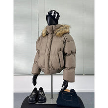 Load image into Gallery viewer, Detachable Faux Fur Hood Winter Loose Jacket
