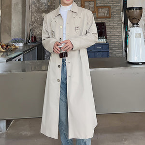 Single Breasted Long Trench Coat