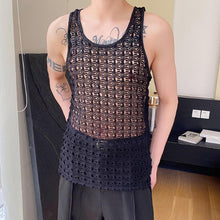 Load image into Gallery viewer, Chain Link U-neck Cutout Sleeveless Vest
