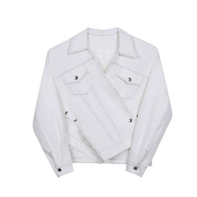 Load image into Gallery viewer, White Irregular Line Structure Button Jacket
