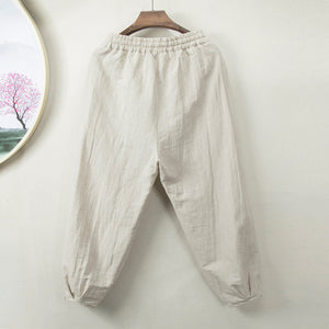 Summer Linen Lace-Up Trousers