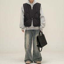 Load image into Gallery viewer, Collarless Zipper Solid Color Vest Jacket
