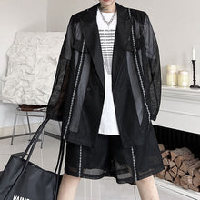 Load image into Gallery viewer, Summer Mesh Long-sleeved Jacket and Shorts Two-piece Set
