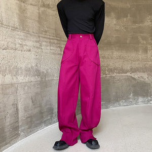 Solid Color Wide-leg Waist Flared Pants