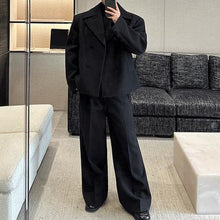 Load image into Gallery viewer, Straight Leg Belted Draped Suit Trousers
